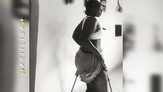 Curvy Angel Dancing Alone at Home (B&W)