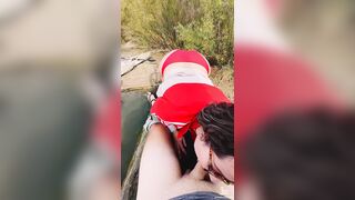 We discovered the ideal spot to smoke - this guy made me cum and I deepthroated his weenie as a thank u