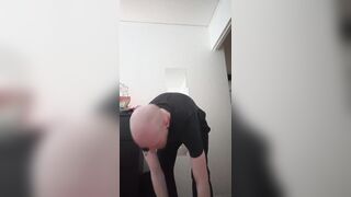 Getting bare after a run - locked in chastity