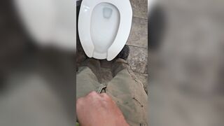 Quick Pee at The Gas Station ⛽️ Giant Balls Uncut