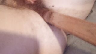 Solo pegging my cunt with a stick until it hurts