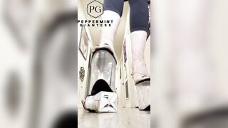 6'7" / 200 cm Tall Amazon Giantess Domina Crushes her Protein Swallow with her Size 16 Biggest Feet in 8 inch Heels