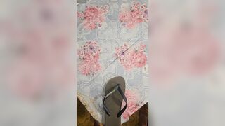 Cumming over my flip flops