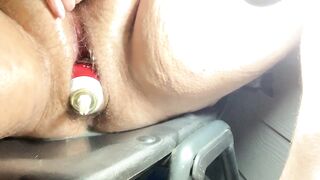 big beautiful woman Rubs Void urine on her Curly Pussy In advance of Screwing It with a Whipped Cream Can!