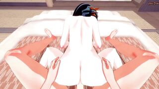 POV screwing Nezuko Kamado and cumming inside her - Demon Slayer Anime