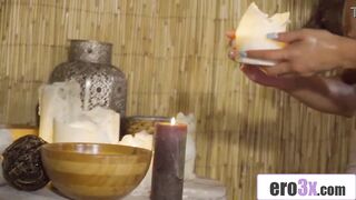 Latin babe Lesbos Get Ribald in Oiled Tribbing Fiesta