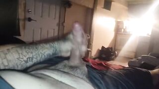 Dad's palpitating schlong and cum shots