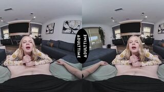 UP CLOSE VR - POV Tiny Golden-haired Coco Lovelock Goes Into FERAL FRENZY Mode For Your Large Weenie
