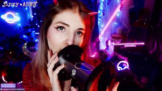 Lustful Succubus eats u - ASMR roleplay - Throat sounds, ear licking & Visuals