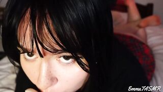 ASMR - Student gal makes u cum???? Moist Licking, Sucking, Jerking u off, Countdown, Pillow Humping, 3DIO - EmmaTASMR