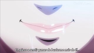 Anime with Spanish subtitles - Breasty golden-haired asks her superlatively good ally to screw her in the pool