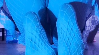 French maid cosplay wiggles bum and shows anything soapy for slaver