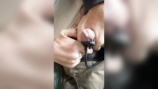Giant spunk fountain estim sexy paraplegic cums hard spasms