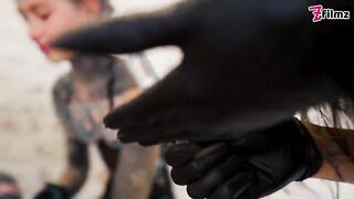 3 Unmerciful Latex Goddesses Destroy Tattooed Thrall with Unfathomable Sounding & Urethral Fingering