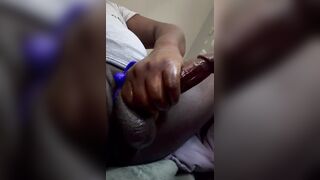 Gooning during the time that wearing vibrating clitoris toy. Made this marvelous ebony knob bust a bulky nut! ????????‍????????????????