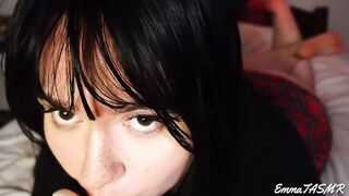 ASMR - Student angel makes u cum Moist Licking, Sucking, Jerking u off, Countdown, Pillow Humping, 3DIO - EmmaTASMR