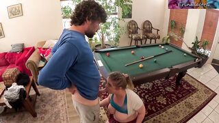 Stepsiblings messing around in the living room get slutty and bang