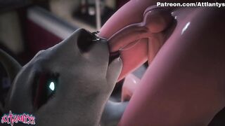 A Huge Curvy Grey Cow Monster Screw a Former Soldier