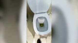urinating, pissing, behind the scenes, drinking, crossdresser, sissy, femboy with a brunette hair Latin chick