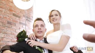 Messy rich man pays a lot of cash to bang the bride right after the wedding