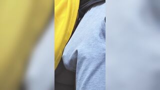 Nearly Caught In a Bus When a Obscene Stranger CUM In Her Hand
