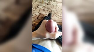 Youthful homo eighteen years old fingering wang with drool