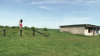 Old grandpapa screwed a breasty teen outdoors