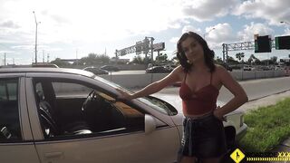 Roadside - Large ass angel stranded and drilled roadside