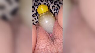 Large insertion for golden-haired bitch