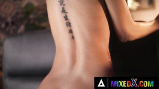 MIXEDX - 2 Sexy Women Lick Every Other's Juicy Twats Whilst Breasty mother I'd like to fuck Pleasures Herself Watching