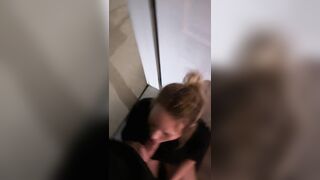 Sex in the Doorway of the Hotel! Trying to Get Caught!