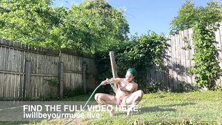 Rinsing Off My Exposed Body With A Pantyhose In Slow Motion