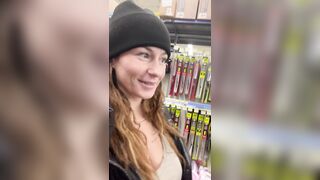 Large natural Tit flash in Walmart