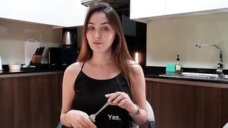 StepMom Gives Me a Secret Kitchen Blow job After Staring at My Wang Underneath the Table