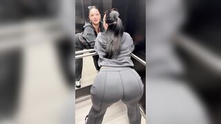 vagina wetting furiously in industrial lift