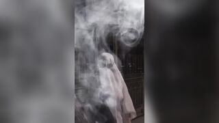 Breasty Chick Will Scare U Away With Her Huge Boobs For Halloween