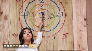BRAZZERS - Tiamaria & Lucy Lotus Turn Axe Throwing Into A Wild Sex tool Date Night With A Sexy Three-some