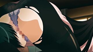 A Nice-looking Woman in Elegant Raiment with Large Melons Likes Sucking Rod in the 69 Position