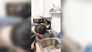 Your spouse wipes down the sink after this chab’s done out of u asking