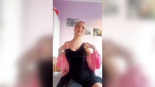 Caressing large tits
