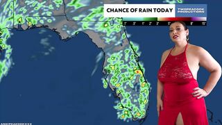 Weather Woman Exposes Breasts and Bush