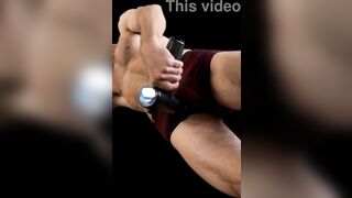 AIOnJon Stretching Reverie with Massage gun in Taut Shorts