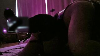 Groaning Sissy in Latex Hood Bound Up and Banged by Headmistress with a Belt On