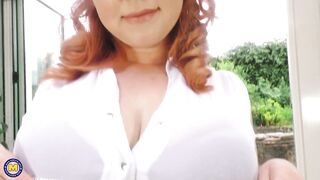 Curvy Redhead mother I'd like to fuck With Biggest Natural Breasts Plays With Her Plump Vagina