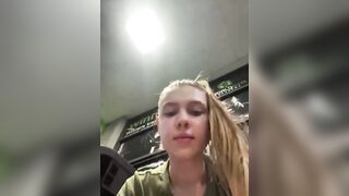 Fingering yummy snatch in the public