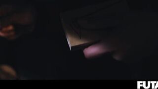 Small Blond Honey Filled with CUM Futanari Ladyboy Stretches Emma Rosie Booty