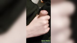 Fingers wrapped taut, wanking that inflexible weenie with precum at the tip.