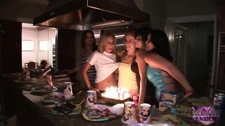 Intimate home clip cuties show titties butt & widen their cunts at a birthday