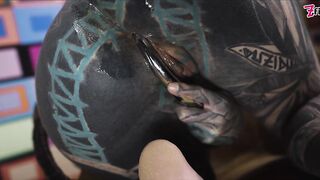 Hard Solo Anal Masturbation with Iron Toy Penetration