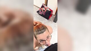 Spontaneous oral-sex in the furniture store